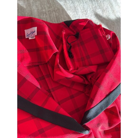Vintage Red Plaid Blazer With Black Trim Made in USA Size 18 Christmas Holiday - Picture 10 of 12